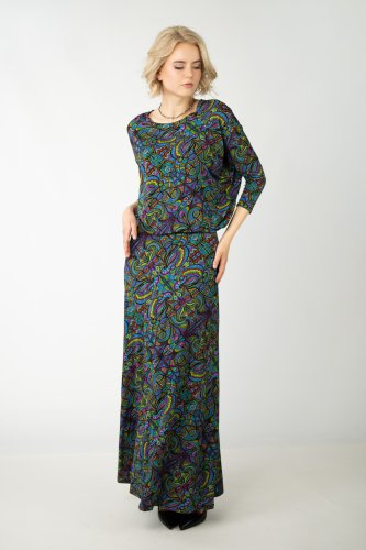 Sukienka wiskozowa maxi dzwonek "MIST"