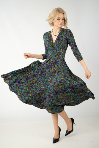 Sukienka wiskozowa midi z koła "MIST"