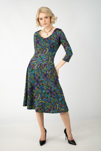 Sukienka midi rozkloszowana dekolt V "MIST"