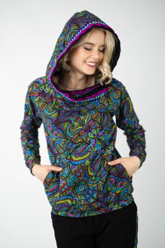 Bluza z szydełkową koronką kolorowa "MIST"