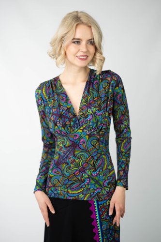 Bluzka wiskozowa z marszczeniami pod biustem "MIST"