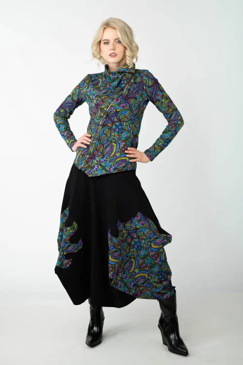 bluza asymetryczna i spodnica czarna origami z aplikacjami kieszenie kolekcja MIST marka VIPPI design (2).jpg