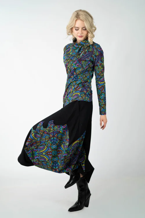 bluza asymetryczna i spodnica czarna origami z aplikacjami kieszenie kolekcja MIST marka VIPPI design (5).jpg