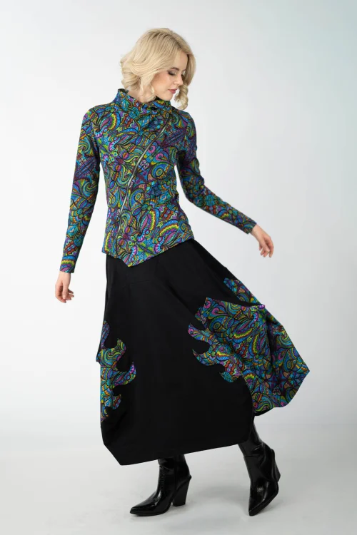 bluza asymetryczna i spodnica czarna origami z aplikacjami kieszenie kolekcja MIST marka VIPPI design (6).jpg