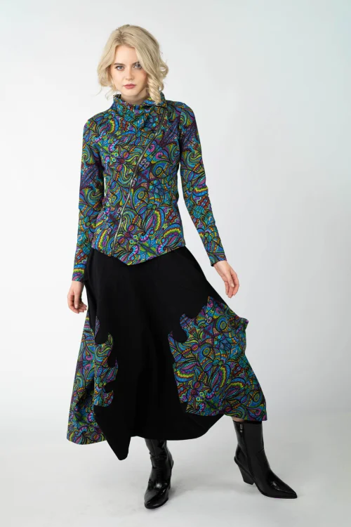 bluza asymetryczna i spodnica czarna origami z aplikacjami kieszenie kolekcja MIST marka VIPPI design (7).jpg