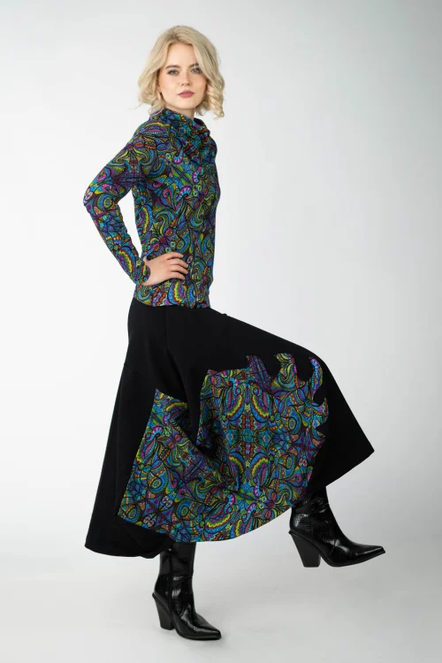 bluza asymetryczna i spodnica czarna origami z aplikacjami kieszenie kolekcja MIST marka VIPPI design (4).jpg
