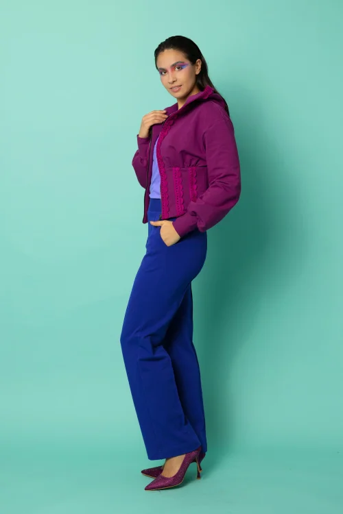 bluza gorsetowa kolkcja KGart cyklamenowa spodnie szrokie w kant chabrowe kolekcja CRAZY BASIC marka VIPPI DESIGN (4).jpg
