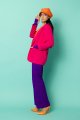 Spodnie fioletowe szerokie w kant "CRAZY BASIC"  