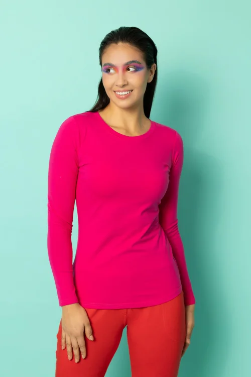bluzka klasyczna okragły dekolt różowa kolekcja CRAZY BASIC marka VIPPI DESIGN (3).jpg