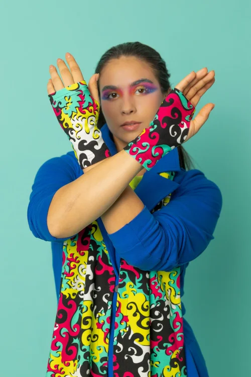 płaszcz origami chabrowy kolekcja CRAZY BASICczapka z dzszkiemi szalik kolekcja i mitenki FLOW  marka VIPPI DESIGN.jpg