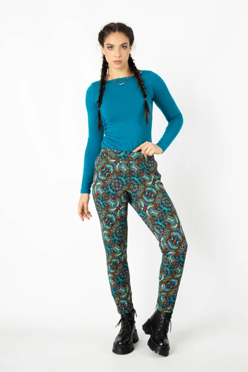bluzka klasyczna petrolowa BASIC i spodnie z mankietami kolekcja INDI blue marka VIPPI DESIGN  (4).jpg