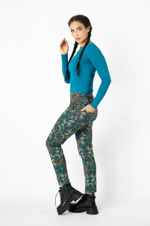 bluzka klasyczna petrolowa BASIC i spodnie z mankietami kolekcja INDI blue marka VIPPI DESIGN  (6).jpg