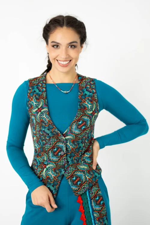 bluzka klasyczna petrolowa BASIC ikamizelka kolekcja INDI blue marka VIPPI DESIGN  (2).jpg