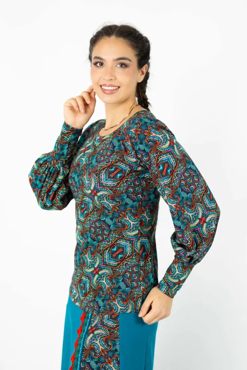 bluzka z bufkami okrągły dekolt kolekcja INDI blue marka VIPPI DESIGN  (6).jpg