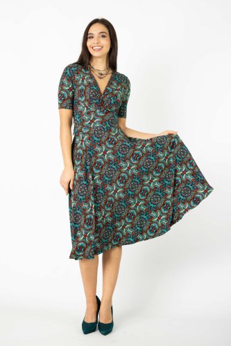 Sukienka wiskozowa midi z koła "INDI" blue