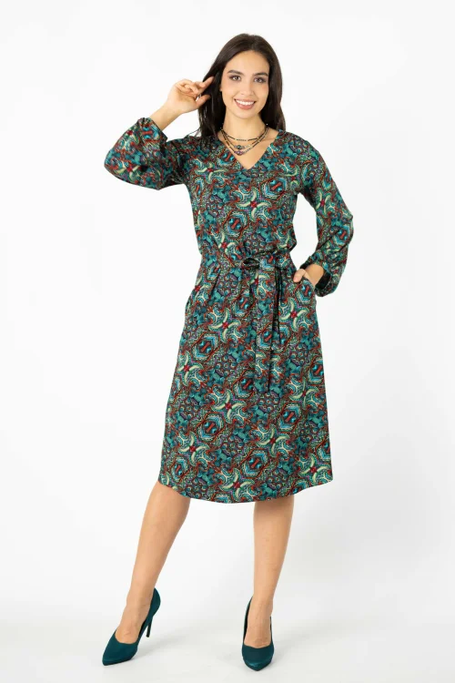 sukienka midi luźna z paskiem kolekcja INDI blue marka VIPPI DESIGN  (9).jpg