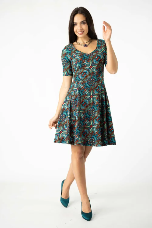 sukienka mini rozloszowana krótki rękaw kolekcja INDI blue marka VIPPI DESIGN  (5).jpg