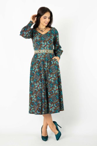 Sukienka midi wiązana z tyłu "INDI" blue