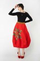 Spódnica midi bombka, czerwona z aplikacją "MEXICO"  