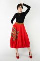 Spódnica midi bombka, czerwona z aplikacją "MEXICO"  