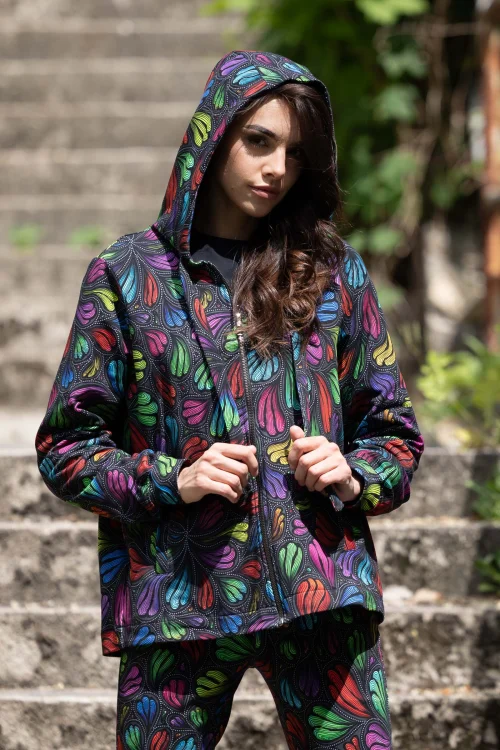 bluza lużna z kontra z tyłu kolorowa  i spodnie klasyczne kolorowe kolekcja WIND grey marka VIPPI DESIGN (15).jpg