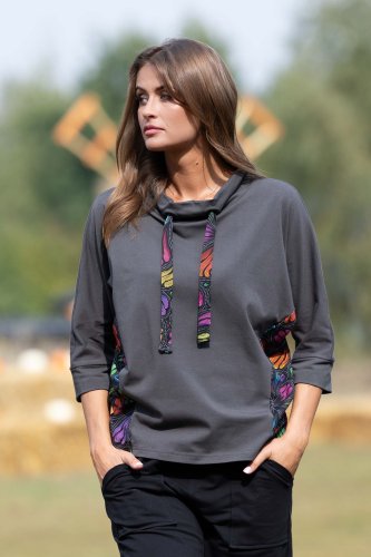 Bluzka kimonowa grafit  sportowa "WIND" grey