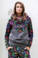 Bluza z szydełkową koronką grafit "WIND" grey  
