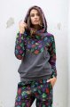Bluza z szydełkową koronką grafit "WIND" grey  