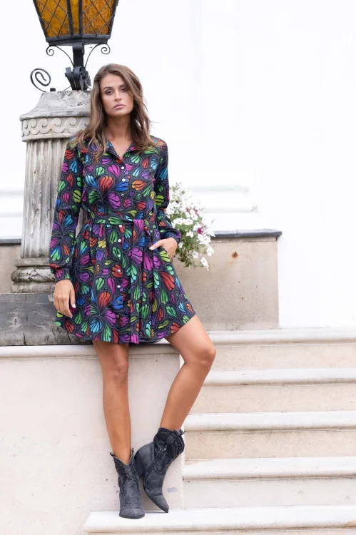 sukienka mini koszulowa zapinana na zatrzaski kolekcja WIND grey marka VIPPI DESIGN (9).jpg