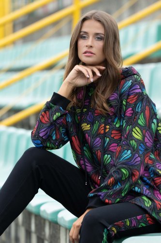 Bluza luźna z kapturem "WIND" grey