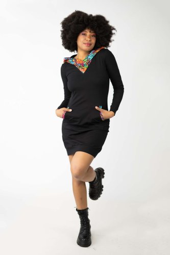 Sukienka mini sportowa czarna "SHINY" INNY ODCIEŃ