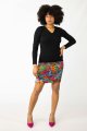 Bluzka wiskozowa czarna z listkami na tyle "SHINY" INNY ODCIEŃ  