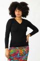 Bluzka wiskozowa czarna z listkami na tyle "SHINY" INNY ODCIEŃ  