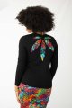 Bluzka wiskozowa czarna z listkami na tyle "SHINY" INNY ODCIEŃ  