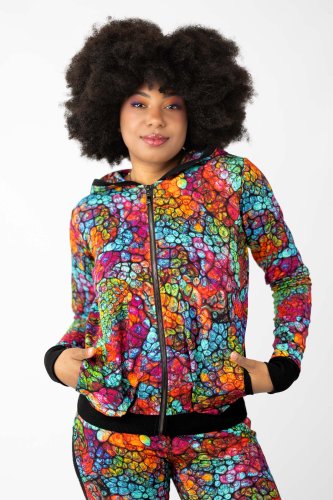 Bluza bomberka, rozpinana z kapturem "SHINY" INNY ODCIEŃ