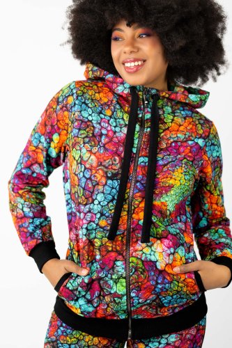 Bluza bomberka rozpinana z kapturem i stójką "SHINY" INNY ODCIEŃ