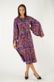 Sukienka wiskozowa midi z szerokimi rękawami "MEXICO" violet INNY ODCIEŃ  