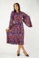 Sukienka wiskozowa midi z szerokimi rękawami "MEXICO" violet INNY ODCIEŃ  