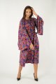 Sukienka wiskozowa midi z szerokimi rękawami "MEXICO" violet INNY ODCIEŃ  