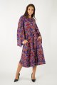 Sukienka wiskozowa midi z szerokimi rękawami "MEXICO" violet INNY ODCIEŃ  