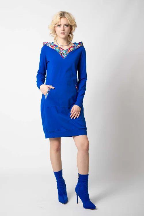 sukienka mini chabrowa sportowa z kapturem kolekcja MEXICO white marka VIPPI DESIGN (2).jpg