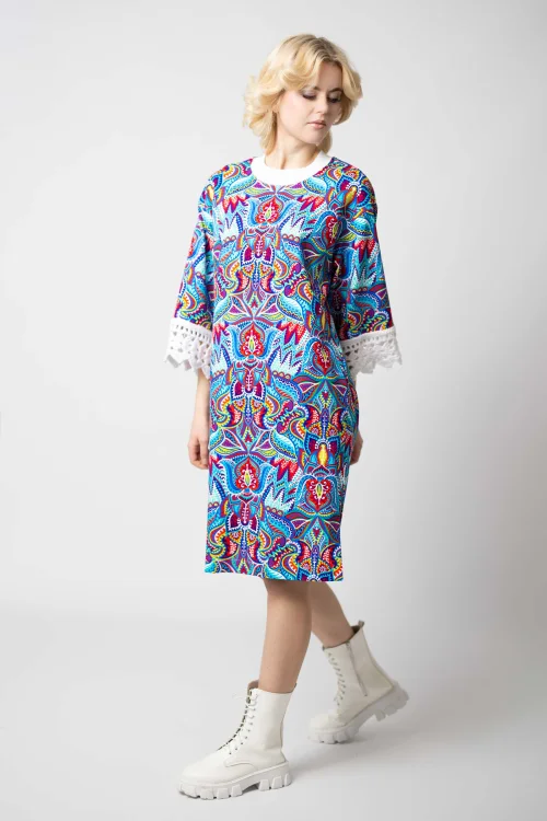 sukienka mini luźna z szydełkowymi mankietami kolekcja MEXICO white marka VIPPI DESIGN (8).jpg
