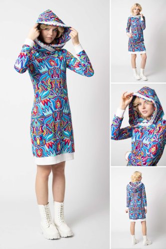 Sukienka mini sportowa z szydełkową koronką "MEXICO" white