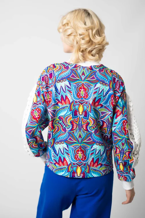 bluza chakolorowa z szydełkowymi wstawkami na rękawzch  kolekcja MEXICO marka VIPPI DESIGN  (11).jpg