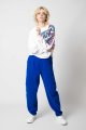 Spodnie chabrowe o kroju balloon z cięciami "BASIC"   