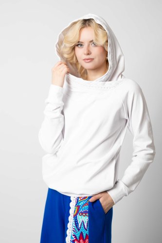 Bluza biała z szydełkową koronką "KGart" 