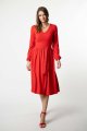 Sukienka czerwona, wiskozowa midi z rozporkiem "BASIC"  