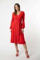 Sukienka czerwona, wiskozowa midi z rozporkiem "BASIC"  
