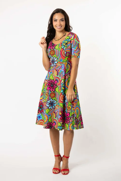 sukienka midi rozkloszowana, krótki rękaw kolekcja DOLCE marka VIPPI DESIGN (1).jpg