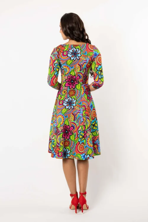 sukienka midi rozkloszowana, rękaw 3,4 kolekcja DOLCE marka VIPPI DESIGN (5).jpg
